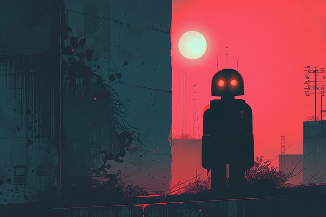 Free ai generated robot silhouette illustration