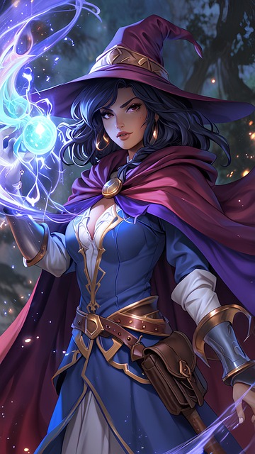 Free ai generated wizard witch illustration