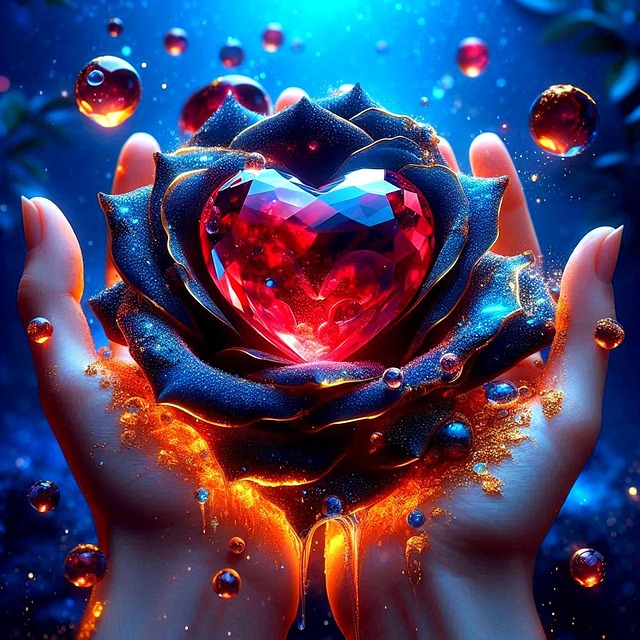 Free rose heart crystal illustration