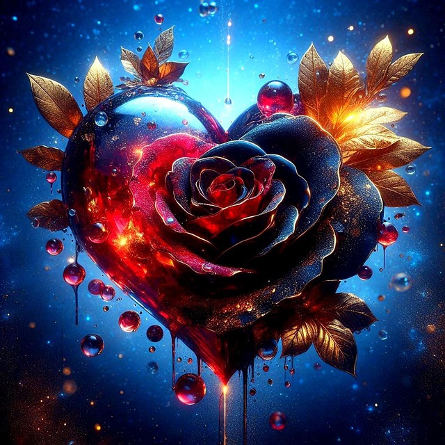 Free rose heart crystal illustration
