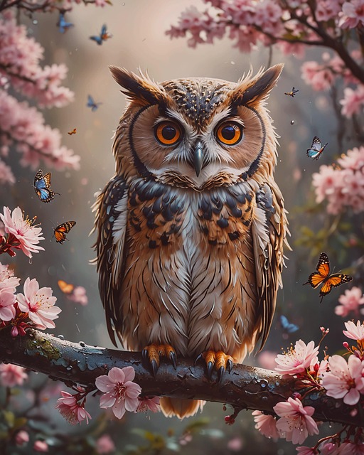 Free owl bird nature illustration