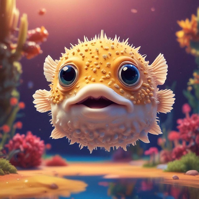 Free puffer fish nature fish illustration