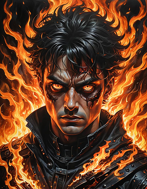 Free fire intense man illustration