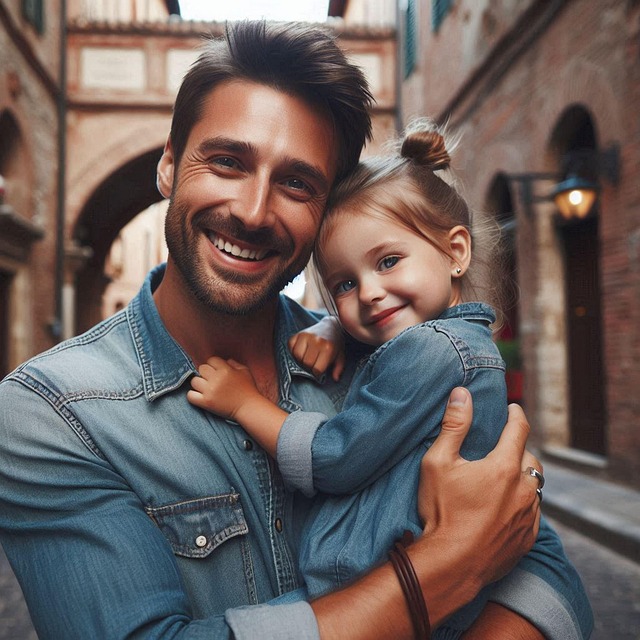 Free family father daughter illustration