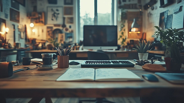 Kreativ, Kontor, Skrivebord, Studie