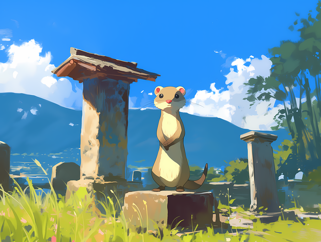 Free ai generated cemetery ermine illustration