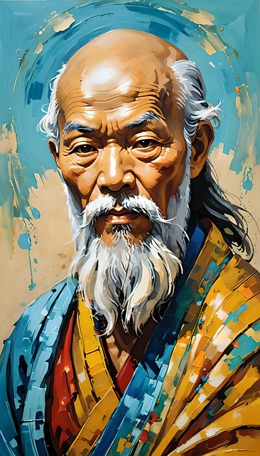 Free portrait oils chinese philosopher illustration