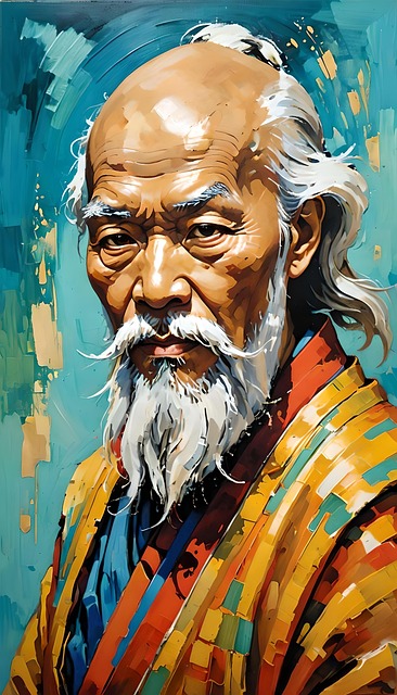 Free portrait oils chinese philosopher illustration