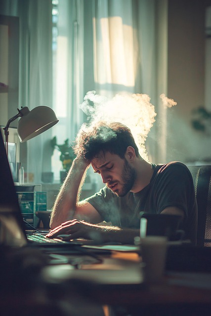 Free burnout stress exhaustion illustration