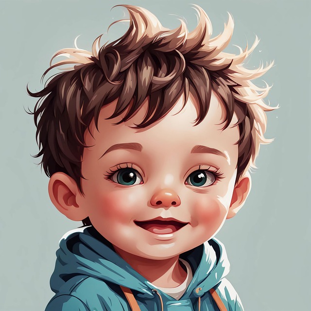 Free kid guy portrait illustration