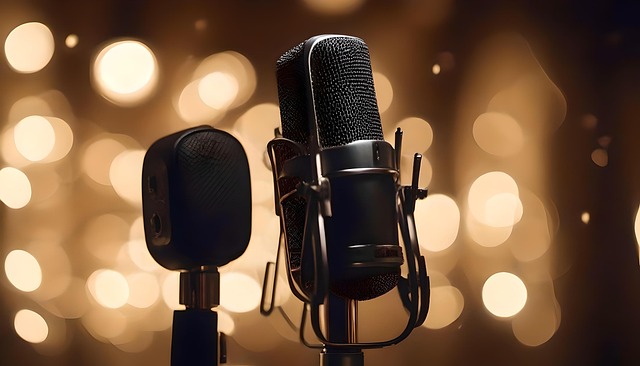 Free ai generated podcast microphone illustration
