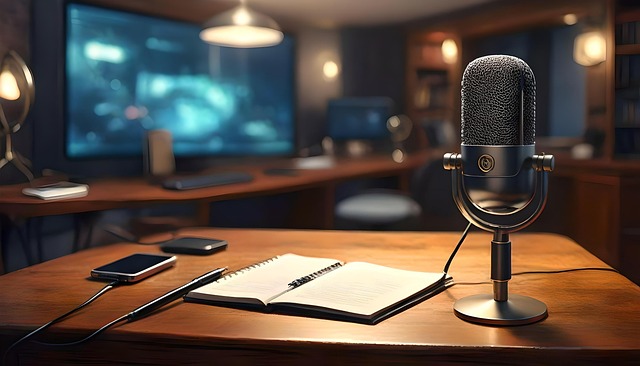 Free ai generated podcast microphone illustration