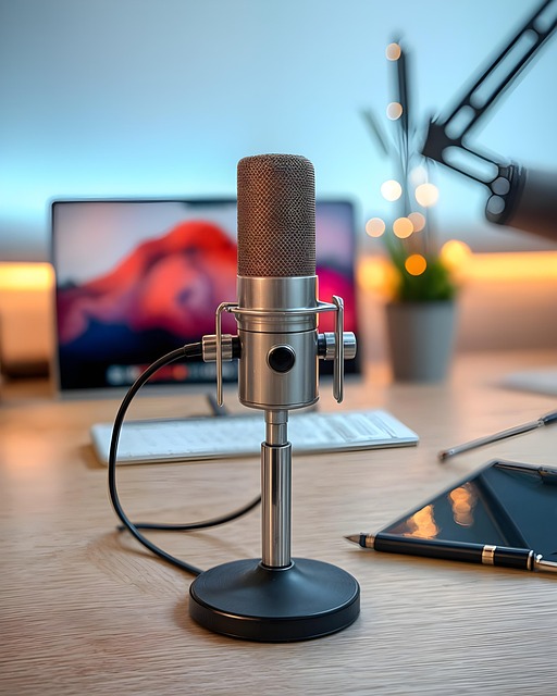 Free ai generated podcast computer illustration