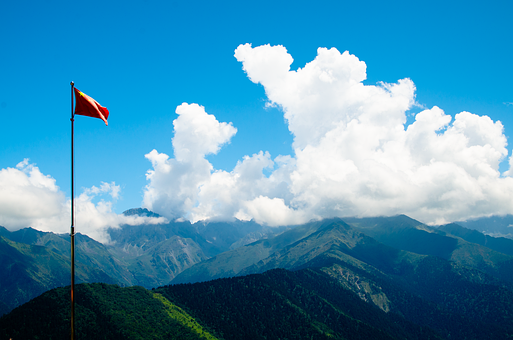 Nationalflagge, China, Blauer Himmel