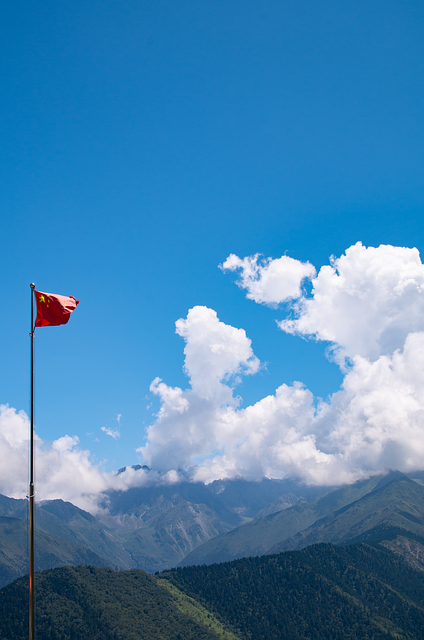 Nationalflagge, China, Blauer Himmel