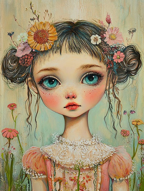 Free ai generated portrait girl illustration