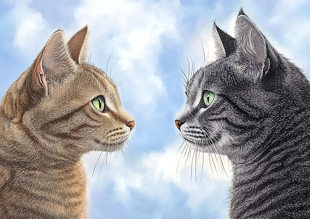 Free ai generated cats profile illustration