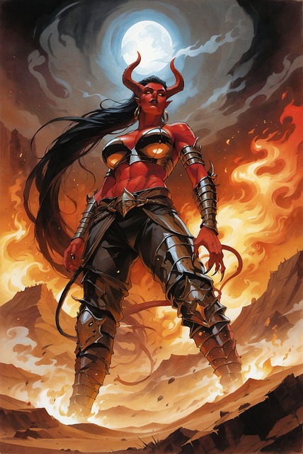 Free ai generated demon warrior illustration