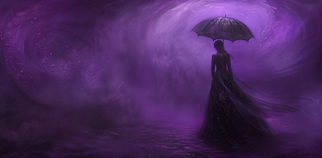 Free ai generated woman umbrella illustration