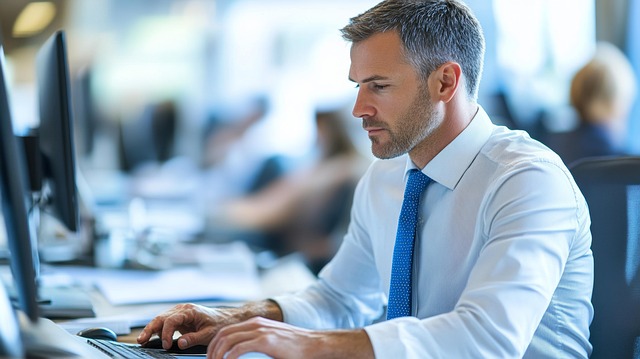 Download free HD stock image of Businessman Computer Free businessman computer office illustration