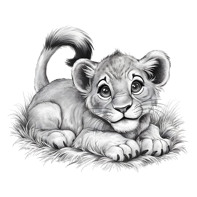 Free ai generated lion lion cub illustration