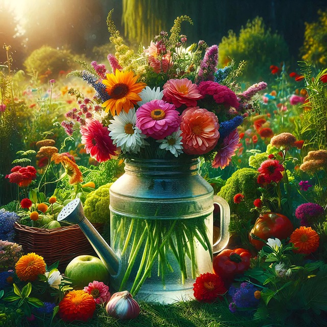 Download free HD stock image of Ai Generated Nature Free ai generated nature watering can illustration
