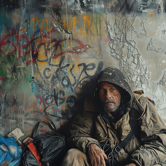 Free ai generated man homeless man illustration