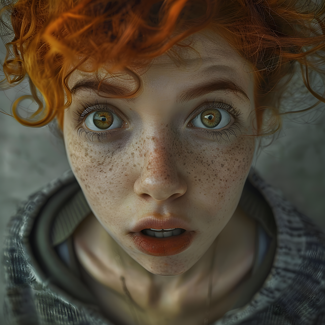 Free ai generated surprise woman illustration