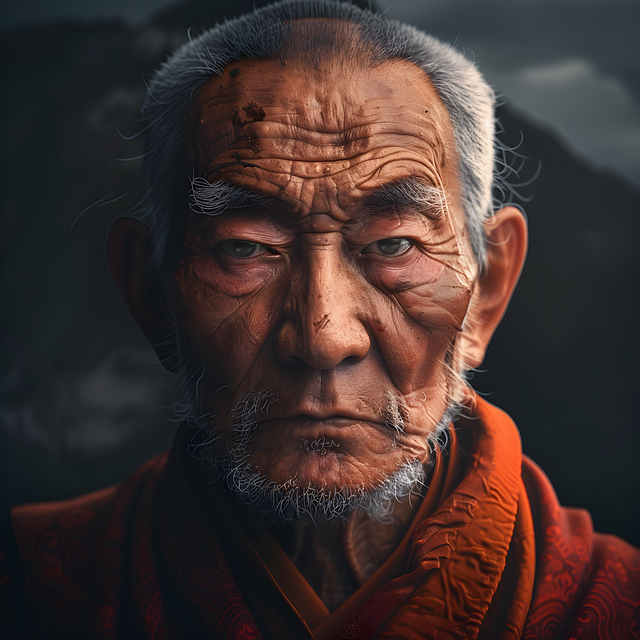 Free ai generated buddhist monk illustration