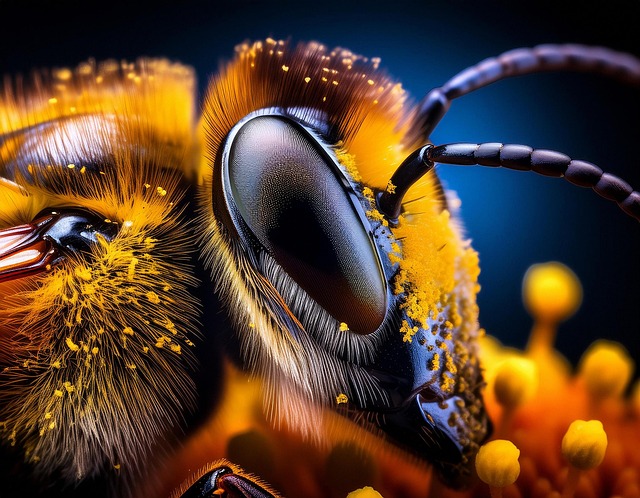 Free ai generated bee macro illustration