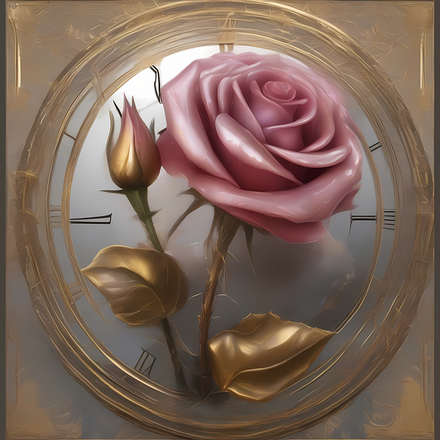 Rose, Porträt, Uhr, Antiquität, Retro