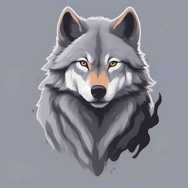 Free ai generated wolf grey wolf illustration