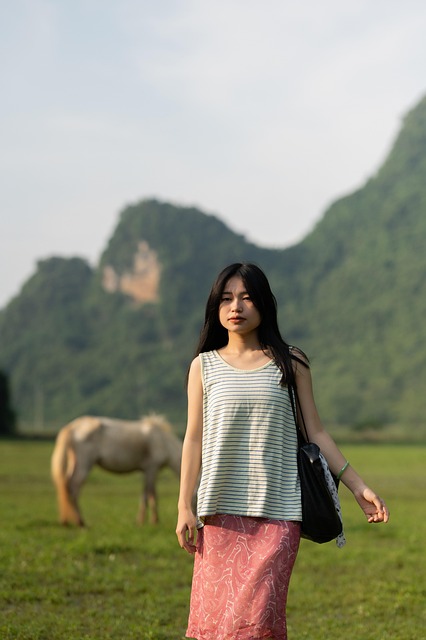 Free girl beautiful girl in grassland steppe illustration