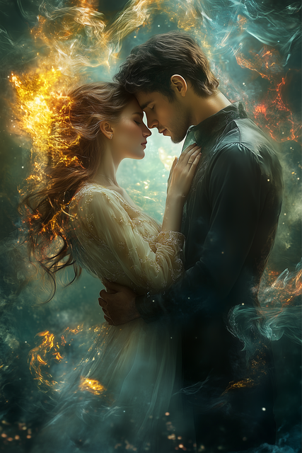 Free ai generated couple romance illustration