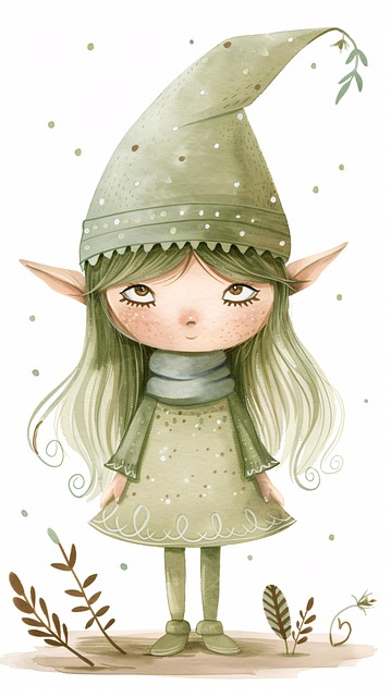 Free ai generated elf cartoon illustration