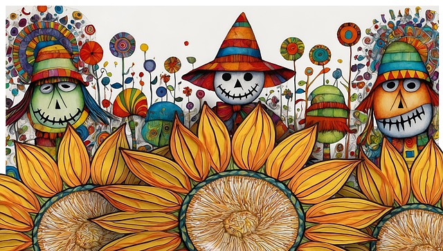 Free ai generated scarecrow halloween illustration