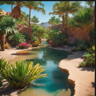 Free Oasis Water Point illustration and picture