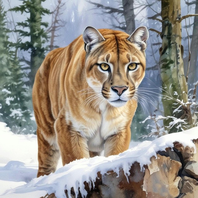 Free ai generated puma feline illustration