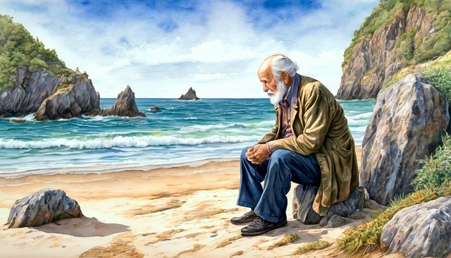 Free ai generated man nature illustration