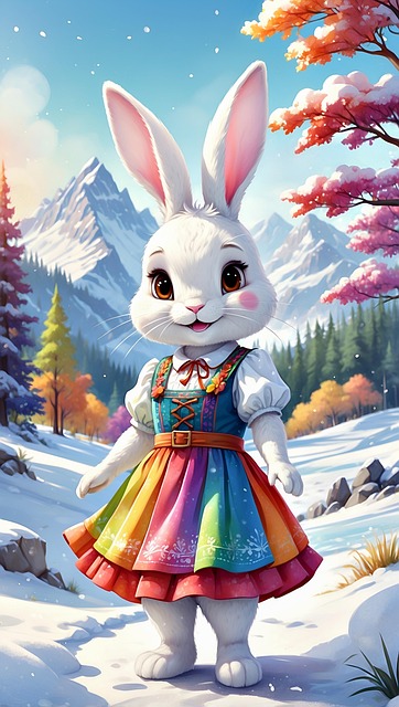 Ai Generiert, Hase, Niedlich, Kleid