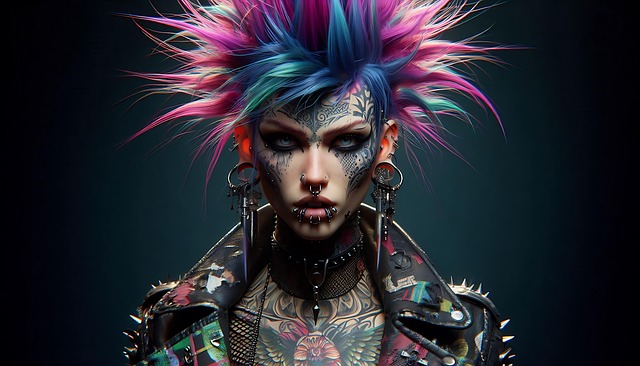 Free woman punk fashion illustration