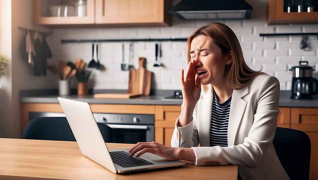 Download free HD stock image of Ai Generated Woman Free ai generated woman working from home illustration