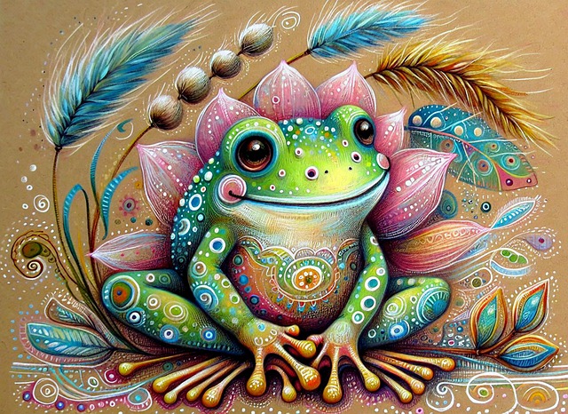 Free ai generated whimsical frog stylized frog illustration