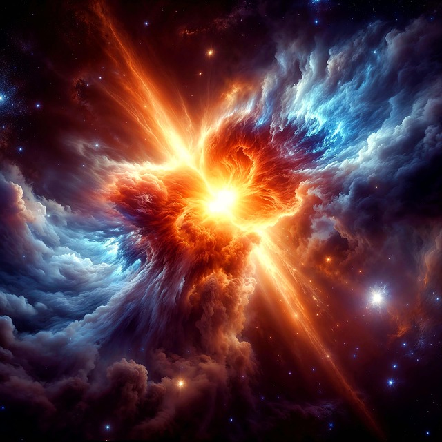 Free supernova stars collision illustration