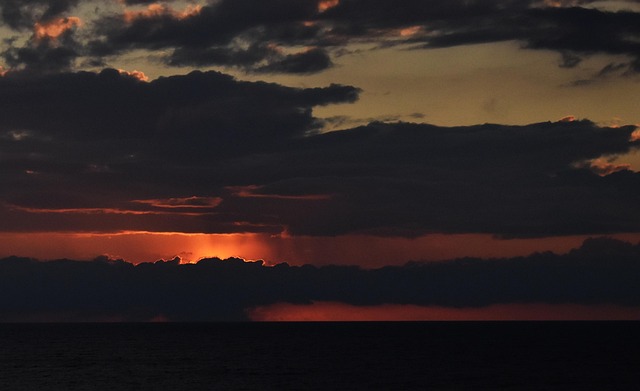 Meer, Strand, Dämmerung, Himmel