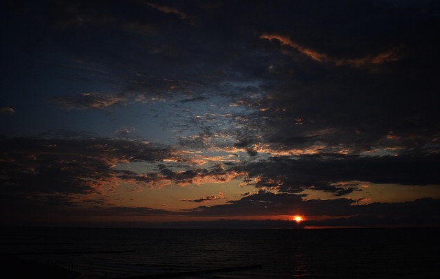 Meer, Strand, Twilight, Himmel