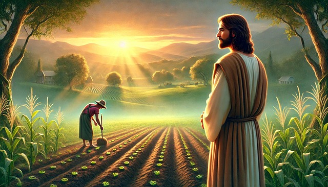 Free jesus farmer christ illustration