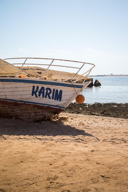 Schip, Boot, Kust, Egypte, Afrika, Zand