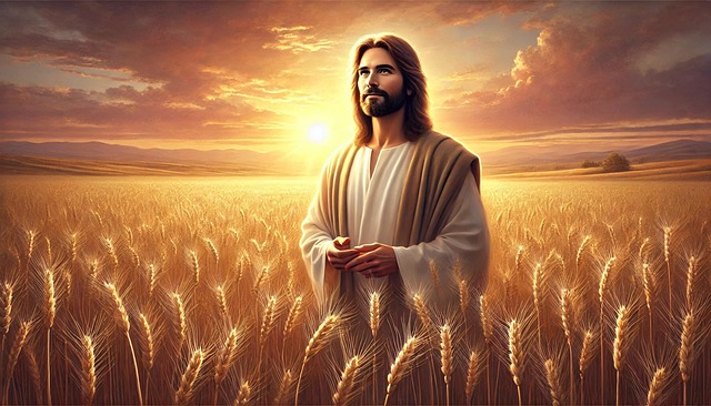 Free ai generated jesus cornfield illustration