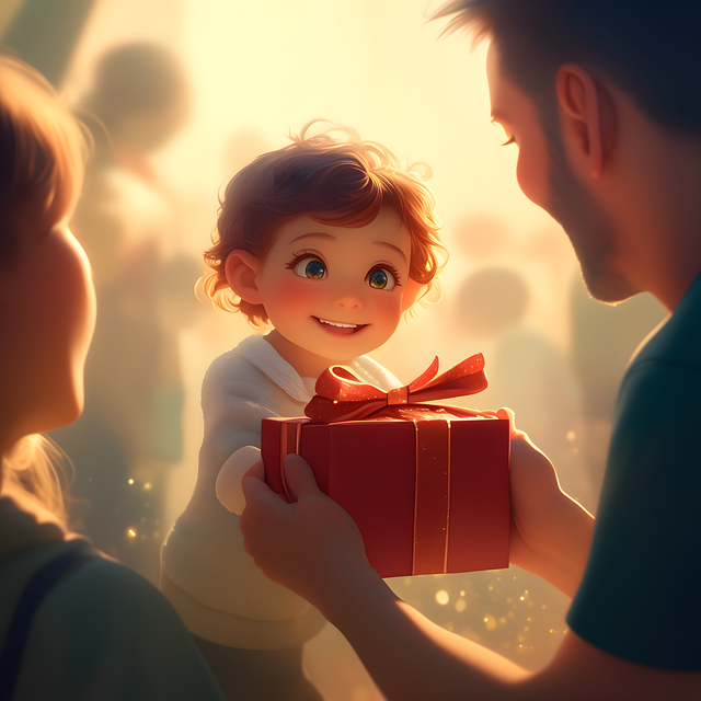 Free ai generated little boy gift illustration